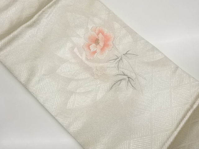 JAPANESE NAGOYA OBI / EMBROIDERY / PEONY